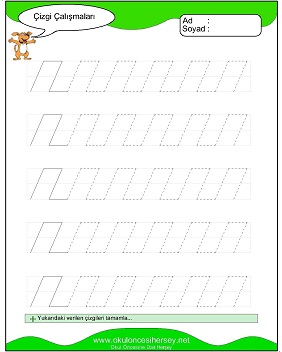 okul öncesi çizgi çalışma sayfaları